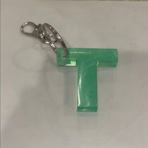 Green Letter T Keychain